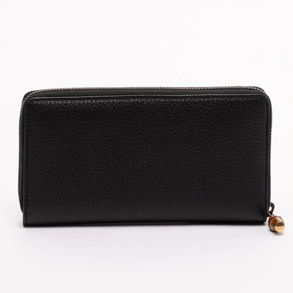 GUCCI Marmont GG logo bamboo zipped around wallet